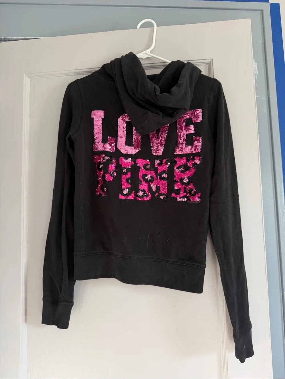 Victoria’s Secret Love Pink Leopard Print Hoodie - Picture 1 of 2